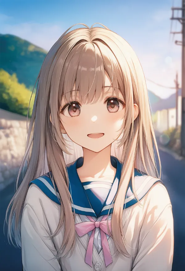 白色のカーディガンのAIイラスト