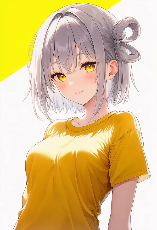 黄色のTシャツのAIイラスト