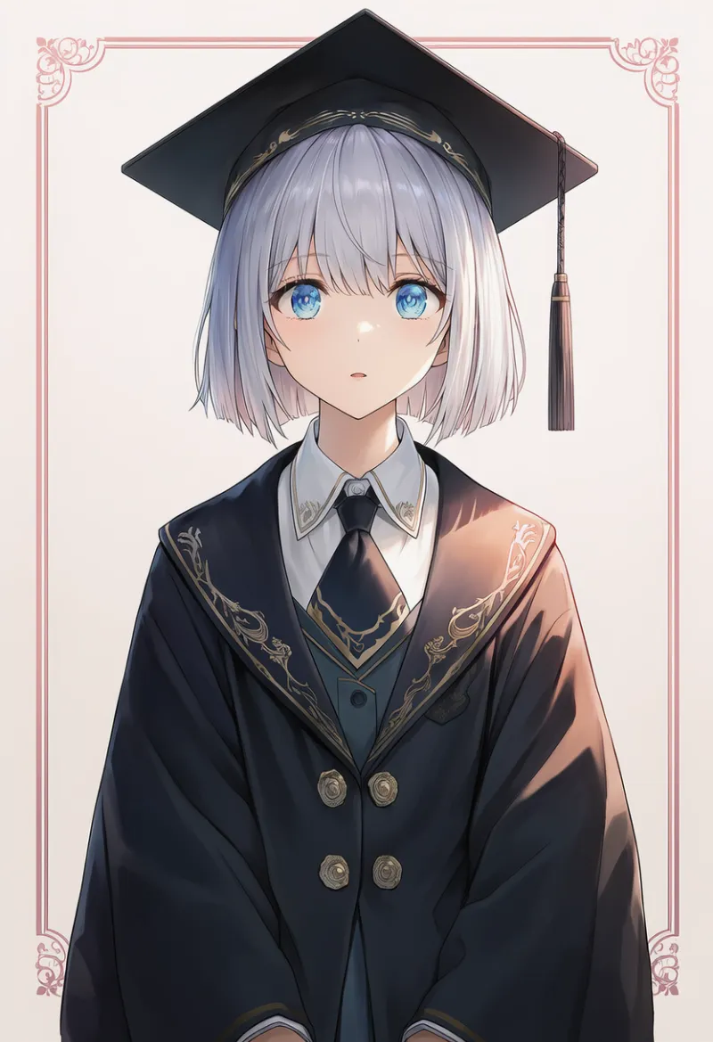 卒業ガウンのプロンプト｜AIイラスト