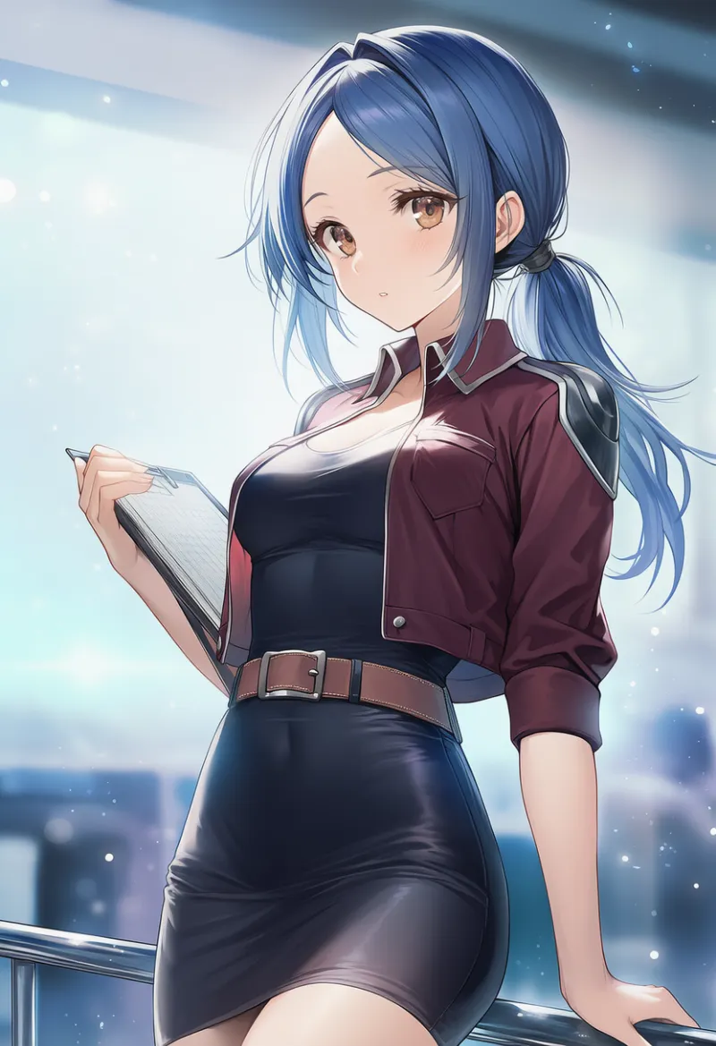 葛城ミサトタイプのプロンプト（仕事をする女性）｜大人の女性のAIイラスト作例