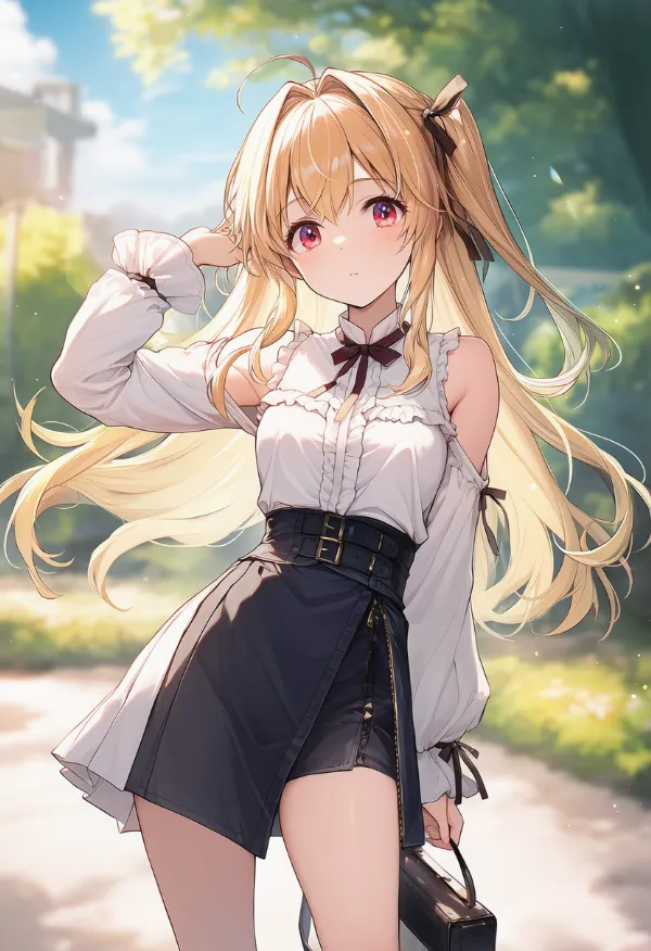 左右非対称のスカートのプロンプト紹介|AIイラスト