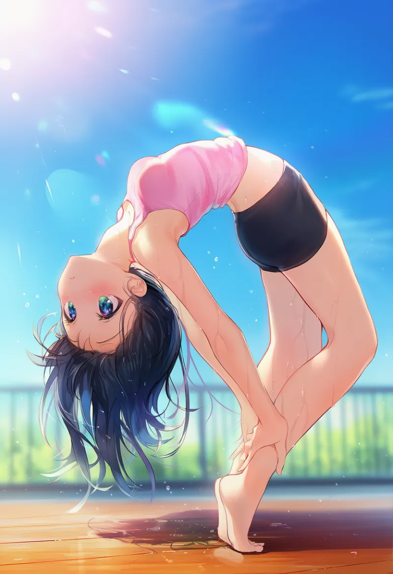 ブリッジ（ストレッチ）のAIイラストとプロンプト