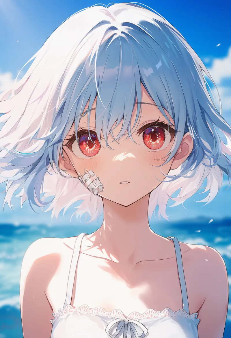 顔に巻いた（貼った）包帯のプロンプト紹介とAIイラスト