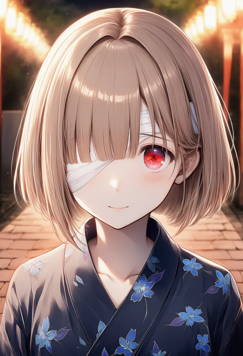 片目に巻いた包帯のプロンプト紹介とAIイラスト