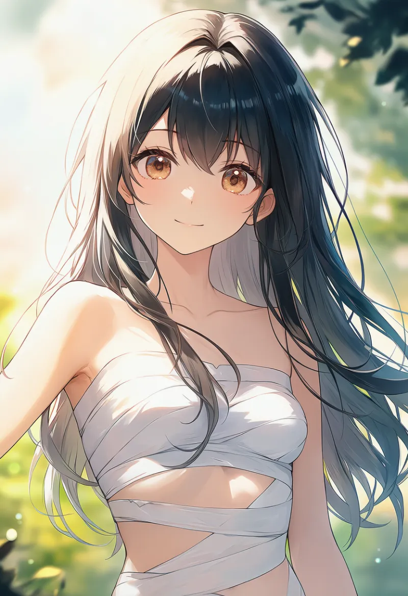 胴体に巻いた包帯のプロンプト紹介とAIイラスト