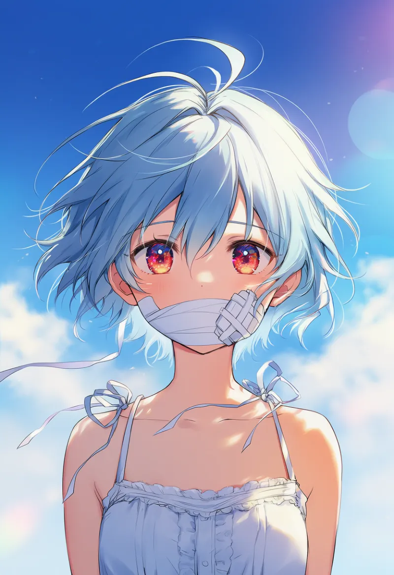 口に巻いた包帯のプロンプト紹介とAIイラスト