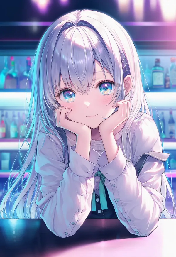 バーカウンターのAIイラスト