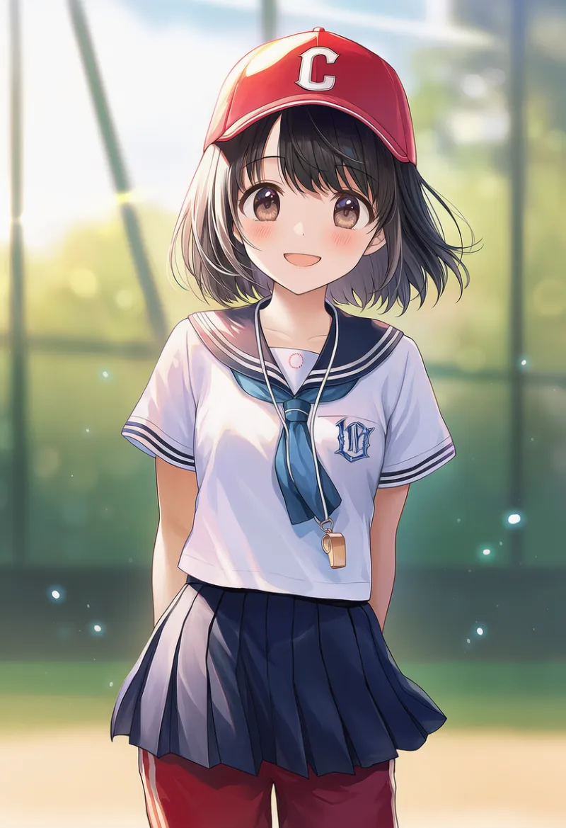 セーラー服の下にジャージ（野球部マネージャーの服装）｜AIイラストとプロンプト紹介