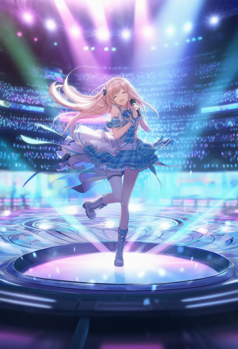 レーザー光線のプロンプト｜アイドルステージのAIイラスト