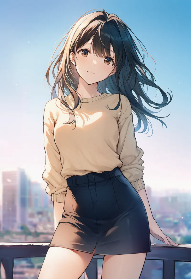 ベージュのスウェットのプロンプトとAIイラスト