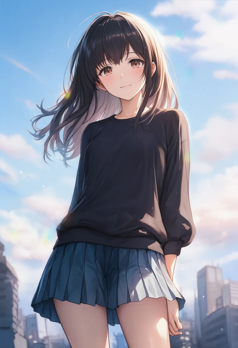 黒のスウェットのプロンプトとAIイラスト