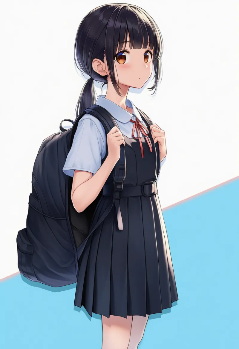 リュックサックのAIイラスト(中学生の持ち物)|プロンプト紹介