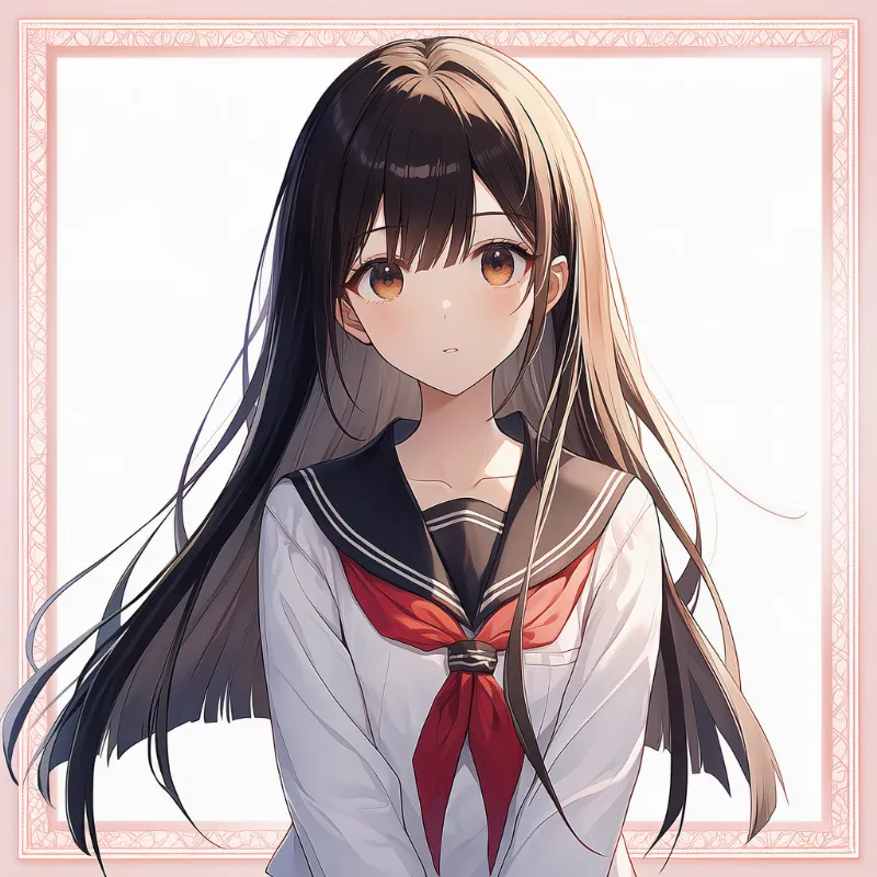 切り揃えられた毛先・卒業式用に整えられた髪のAIイラスト作例とプロンプト紹介