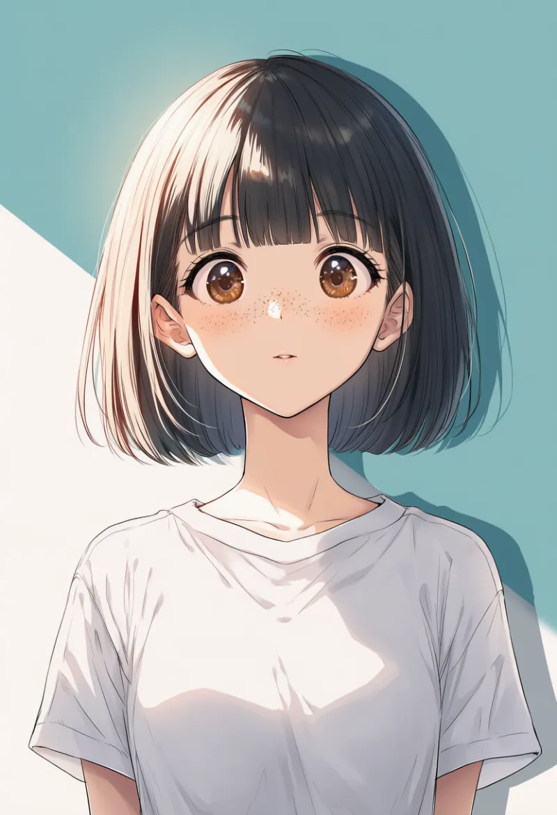 ぱっつん前髪のボブカットのAIイラスト(中学生らしい髪型)|プロンプト紹介