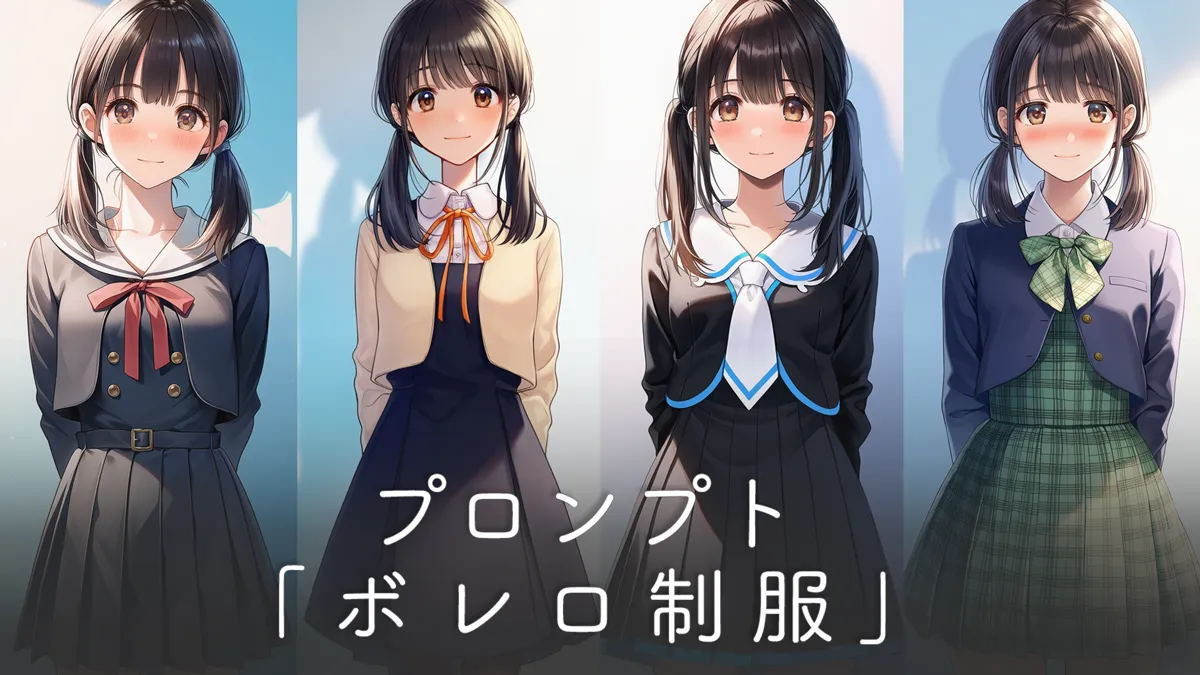 ボレロ制服のプロンプト集と作り方ガイド【AIイラスト】