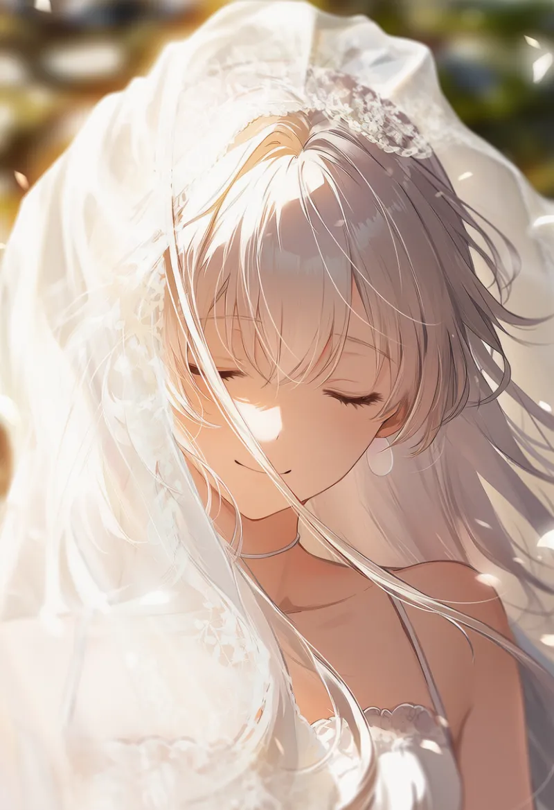 結婚式用のベールのAIイラスト｜プロンプト紹介