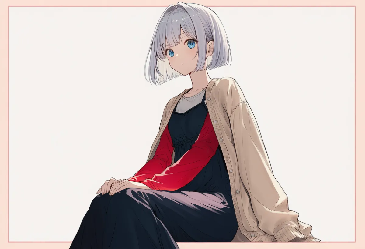 袖を通さないで着る（羽織る）プロンプト｜AIイラスト