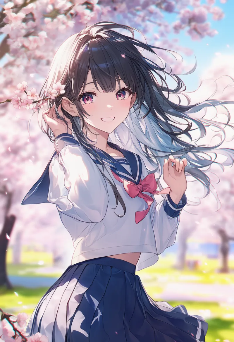 桜の花のAIイラスト｜プロンプト：cherry blossoms