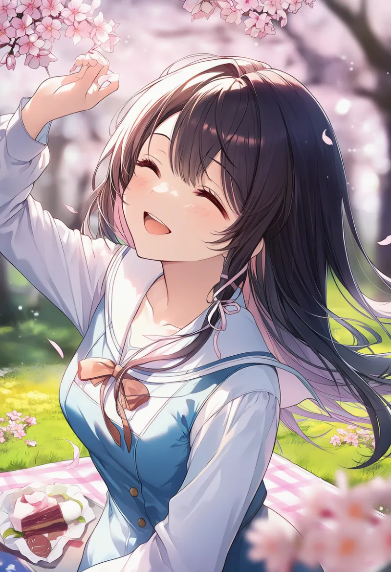 桜の木のAIイラスト｜プロンプト：cherry tree