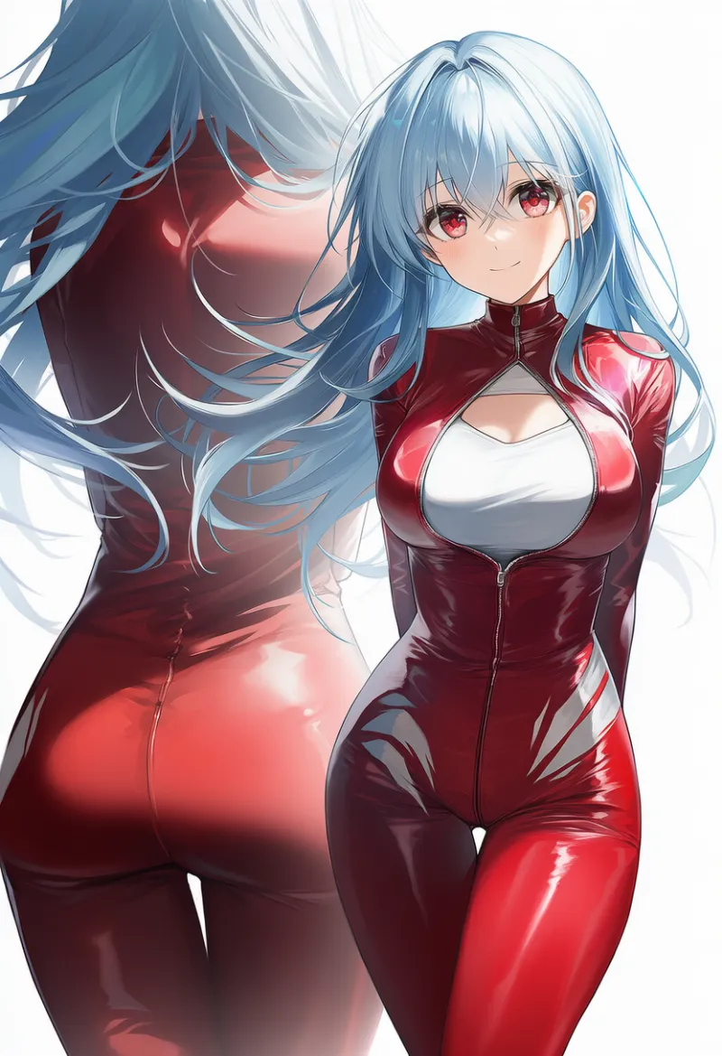 胸元がカットアウトされたデザインのバイクスーツのプロンプトとAIイラスト