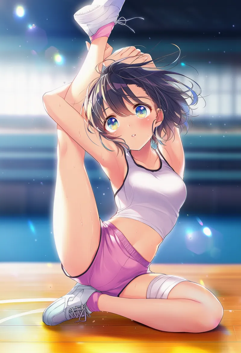 極端な柔軟ポーズのAIイラストとプロンプト