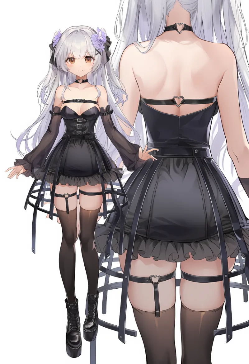 クリノリン(crinoline)の付いたスカートのプロンプトとAIイラストの作例