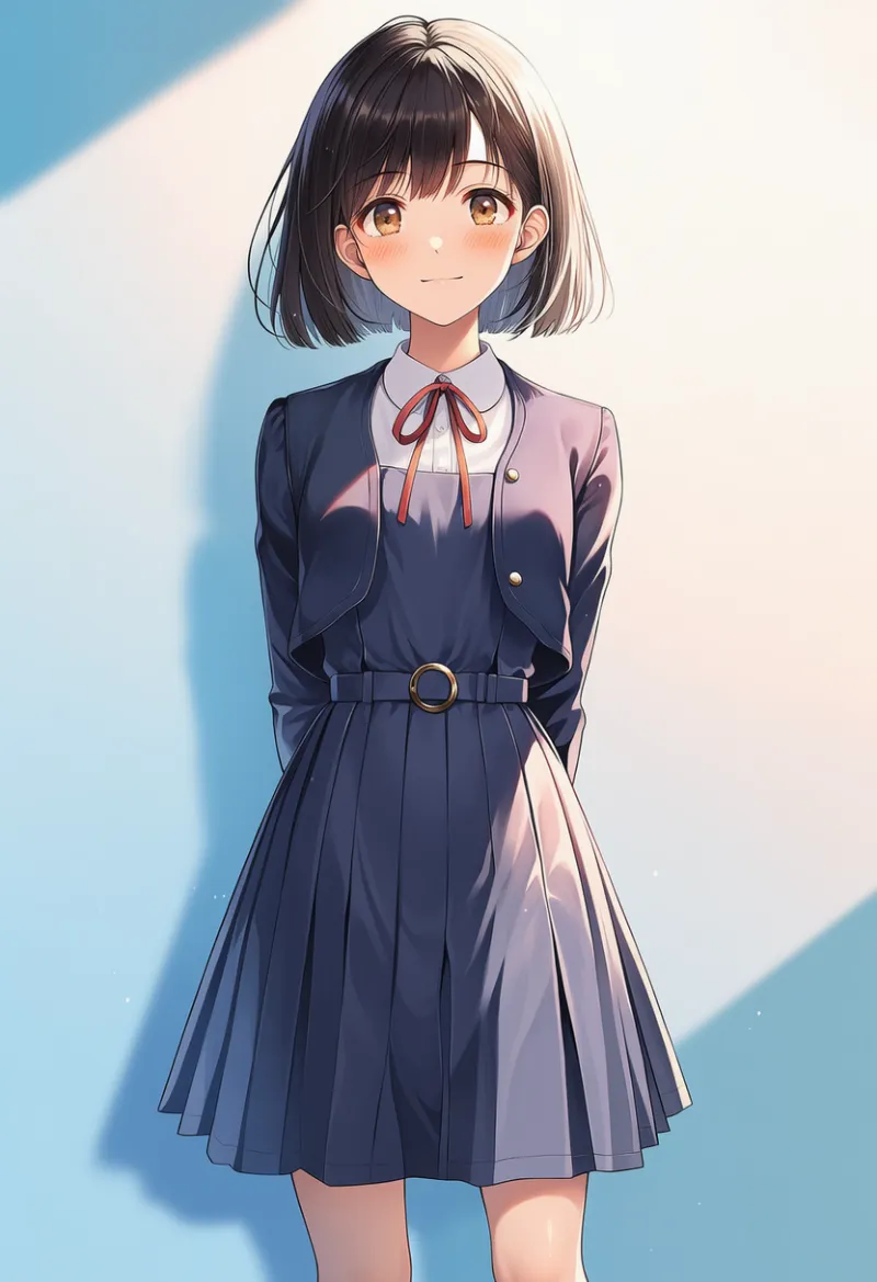 ジャンパースカートを使うボレロ制服プロンプトとAIイラスト