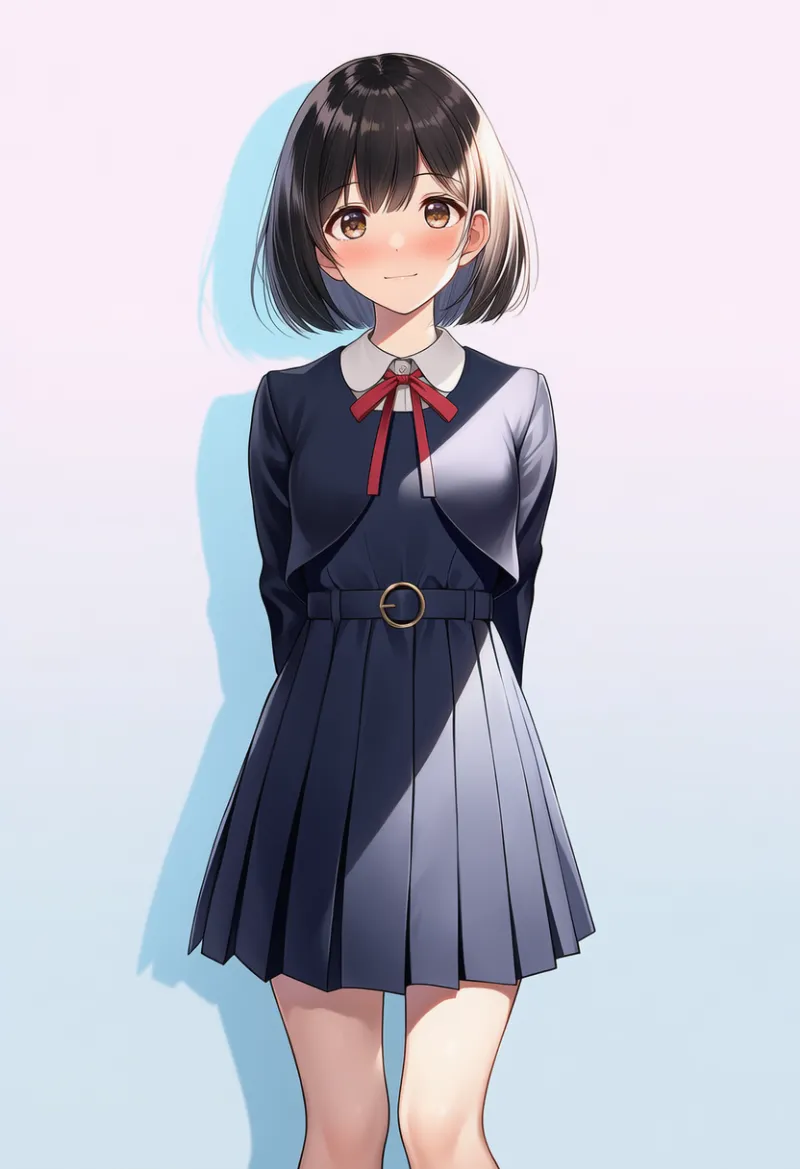 プリーツドレスを使うボレロ制服プロンプトとAIイラスト