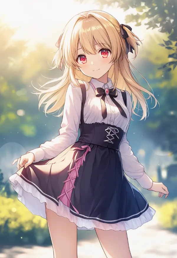 編み上げスカートのプロンプト紹介|AIイラスト