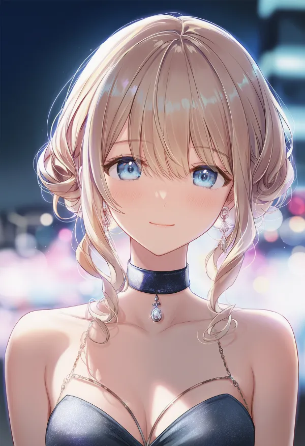 カール横髪のプロンプト：curly sidelocks｜AIイラスト