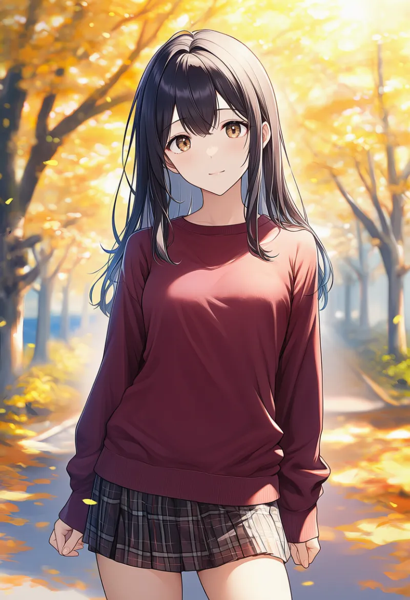 濃い赤のスウェットのプロンプトとAIイラスト