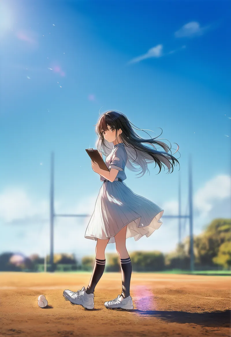 土の野球グラウンドのAIイラスト｜プロンプト紹介