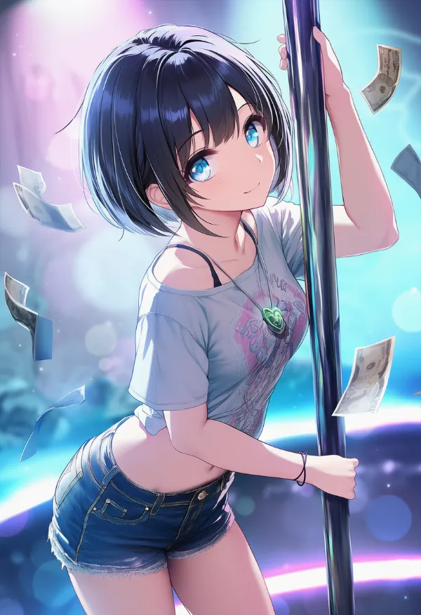 チップ投げのAIイラスト(ストリップクラブ)