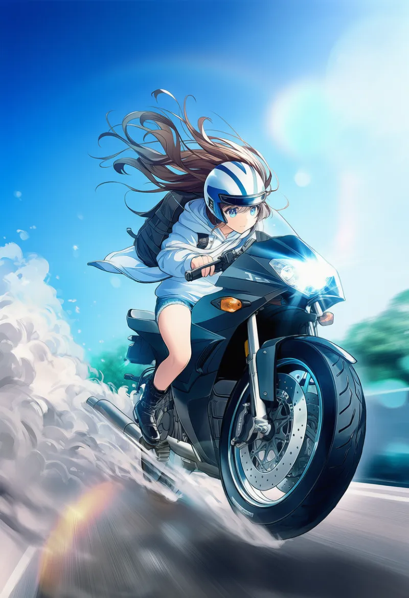 ドリフト（バイクアクション）のプロンプトとAIイラスト
