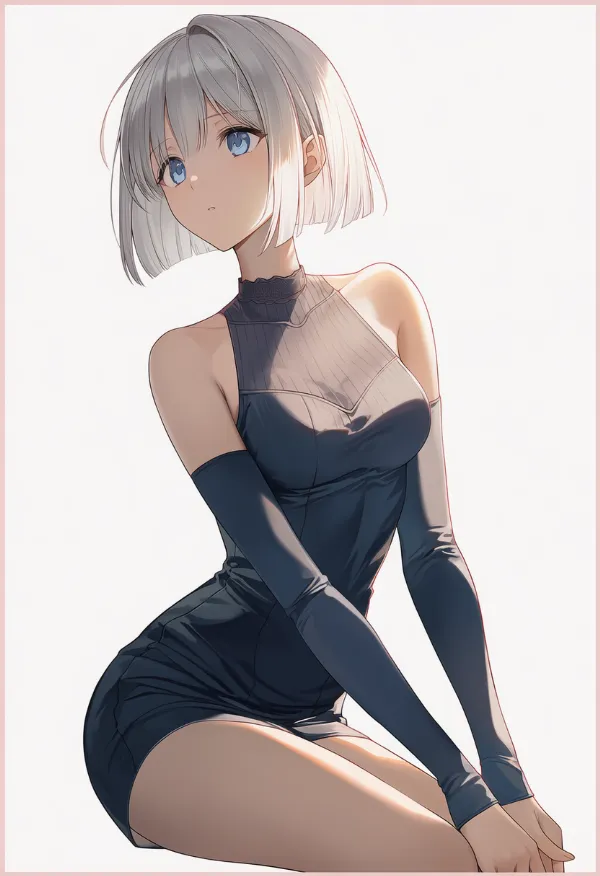 肘までの袖のプロンプト｜AIイラスト