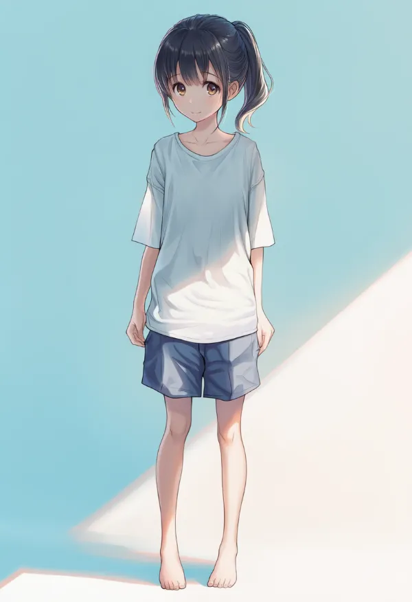 痩せた体型のAIイラスト