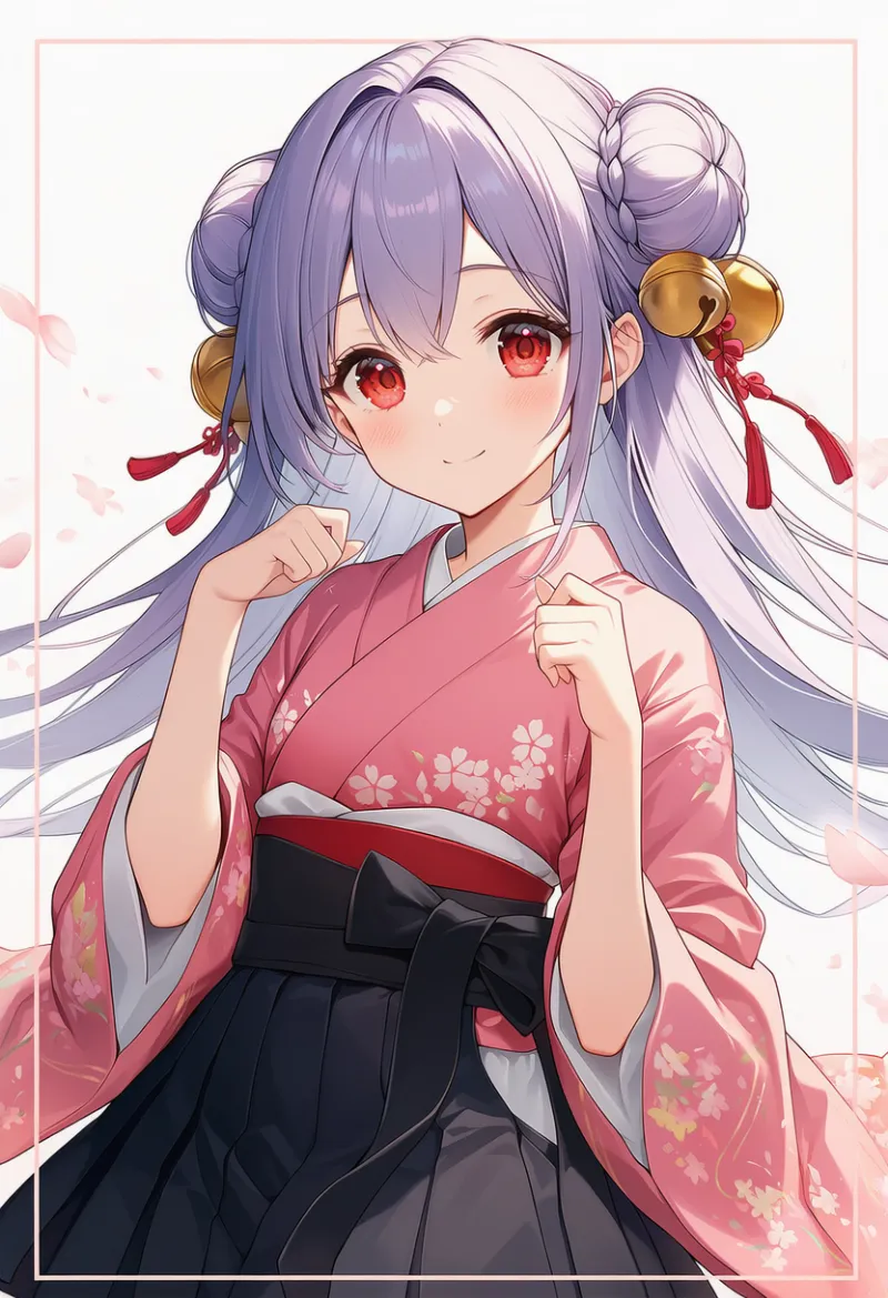 刺繍入りの着物|和ロリータに合う服装プロンプト紹介