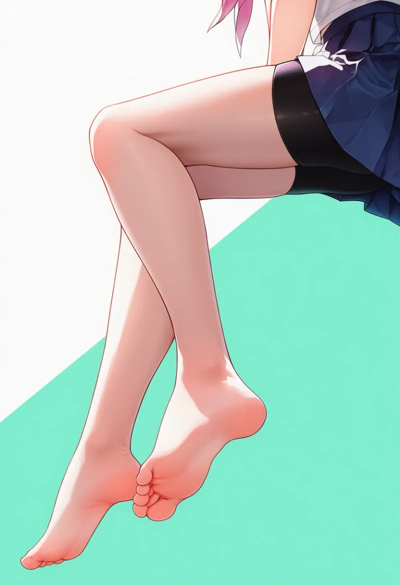 足だけをクローズアップしたAIイラスト|プロンプト紹介
