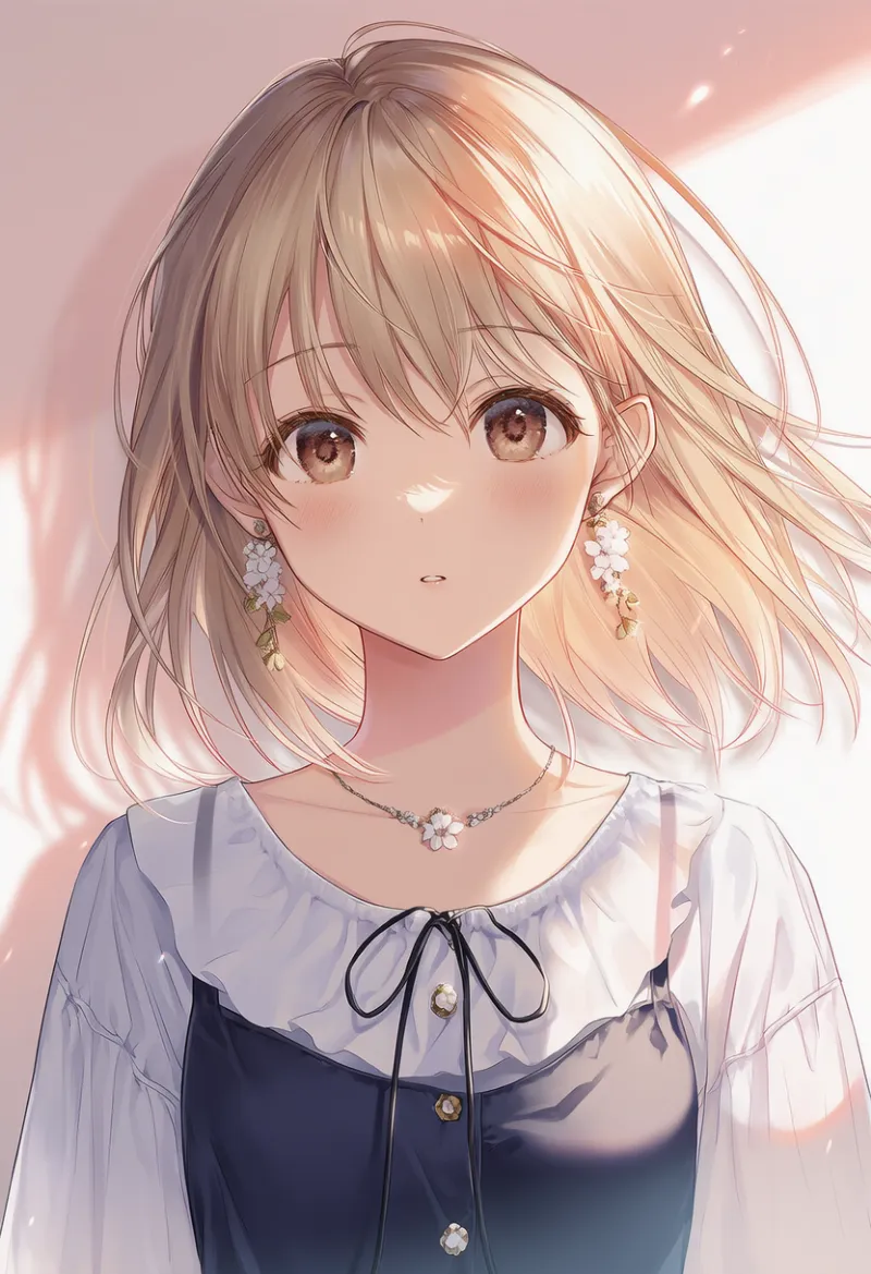 花のイヤリング|春コーデ用のアイテムのAIイラストとプロンプト紹介