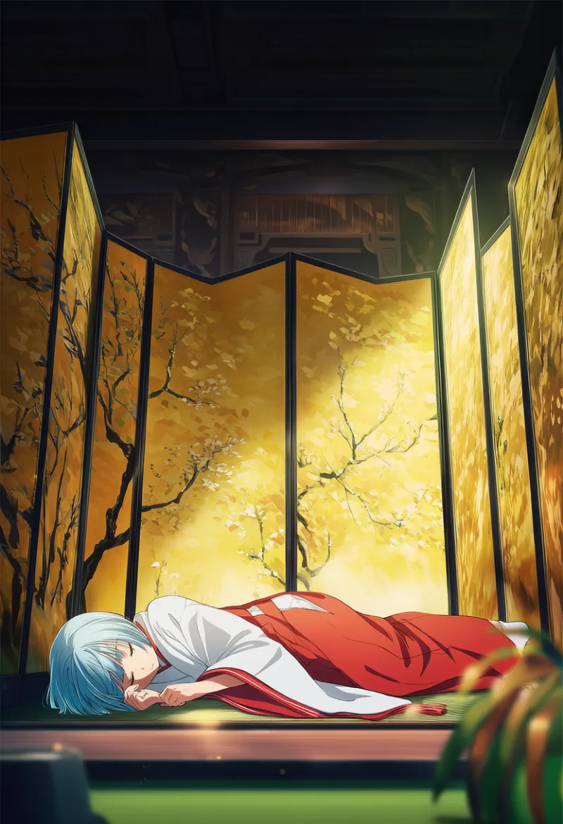 屏風のAIイラストとプロンプト紹介（ひな祭り用）