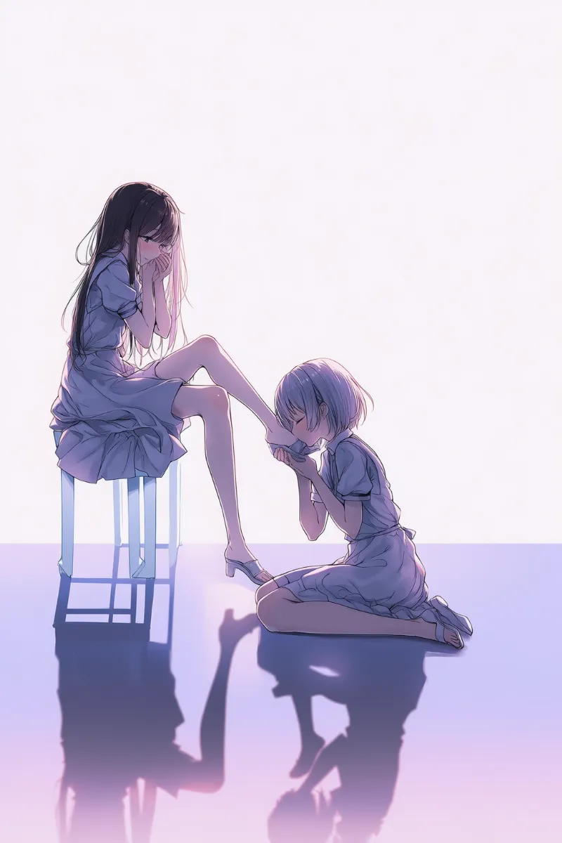 足を崇拝する(舐める・キスするシーン)プロンプト|AIイラスト