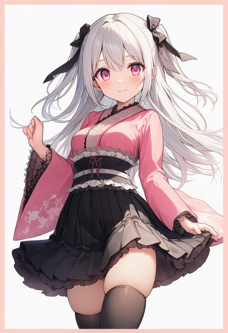 フリル付きのコルセット|和ロリータに合う服装プロンプト紹介