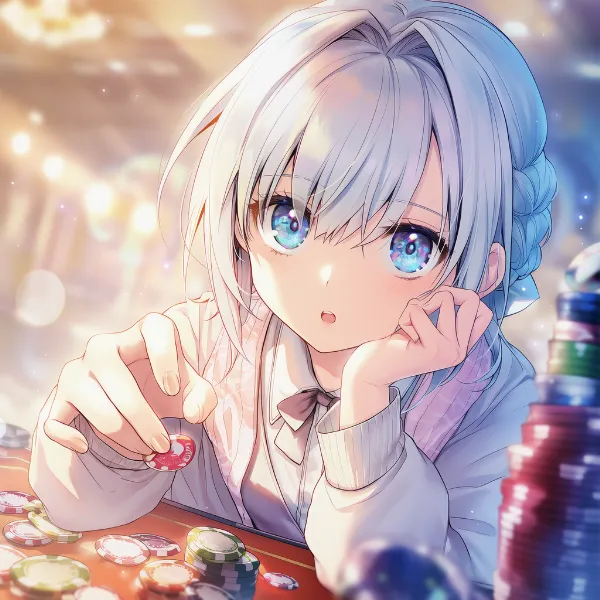 ギャンブルをする仕草のAIイラスト