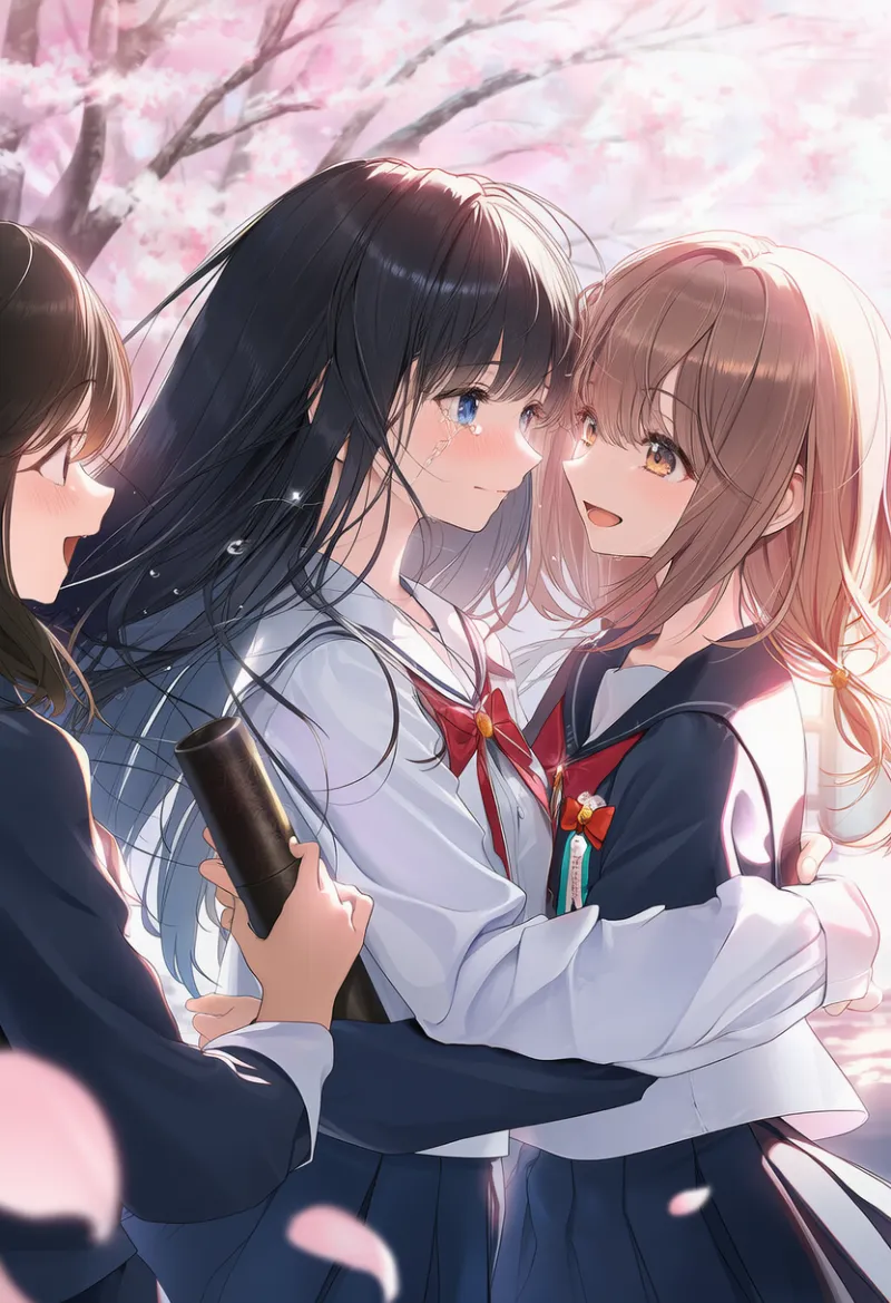 校門で別れるシーンのプロンプト｜AIイラスト