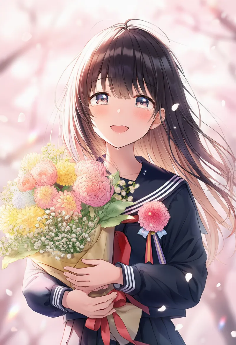 桜並木の背景プロンプト｜AIイラスト