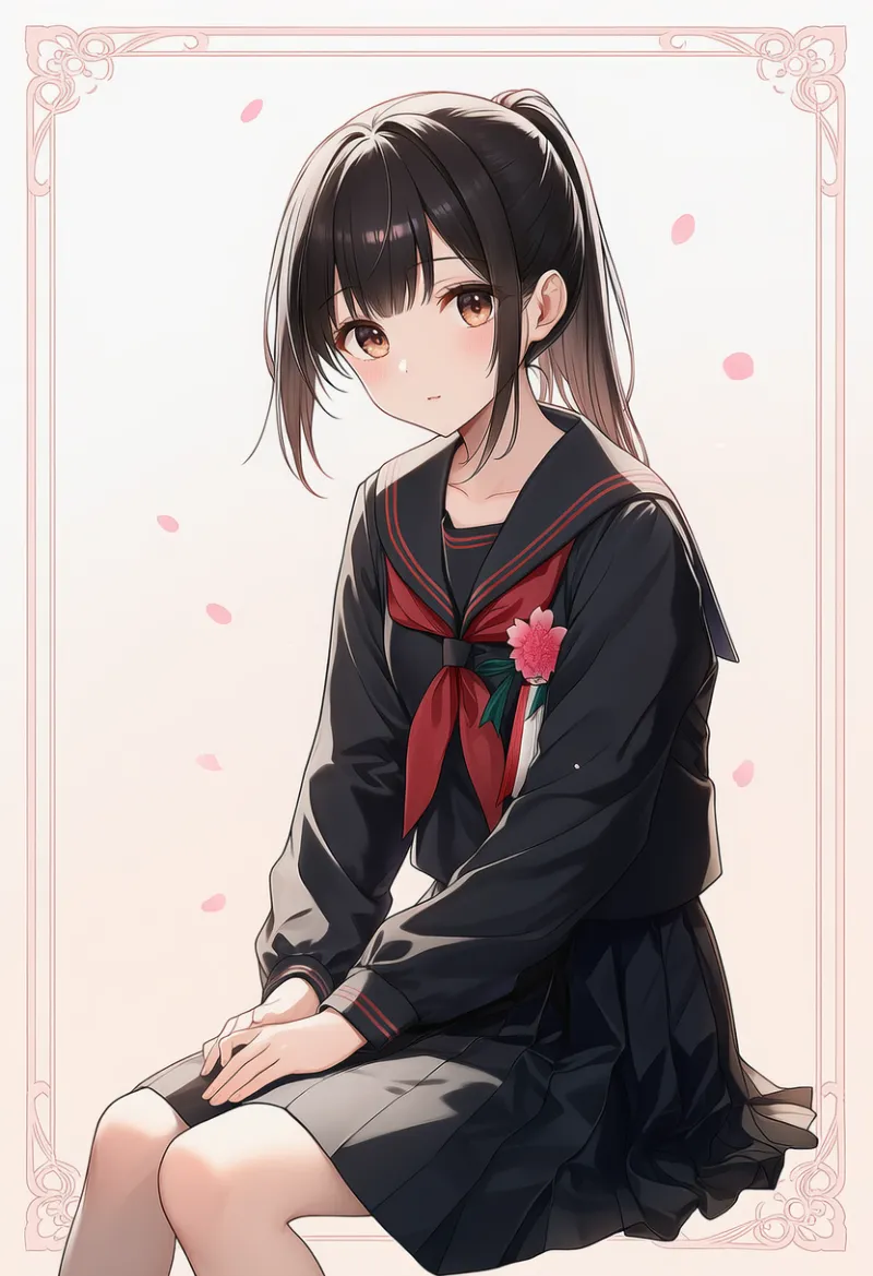 卒業式用のセーラー服プロンプト｜AIイラスト