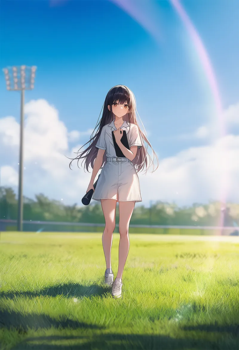 芝生の野球グラウンドのAIイラスト｜プロンプト紹介