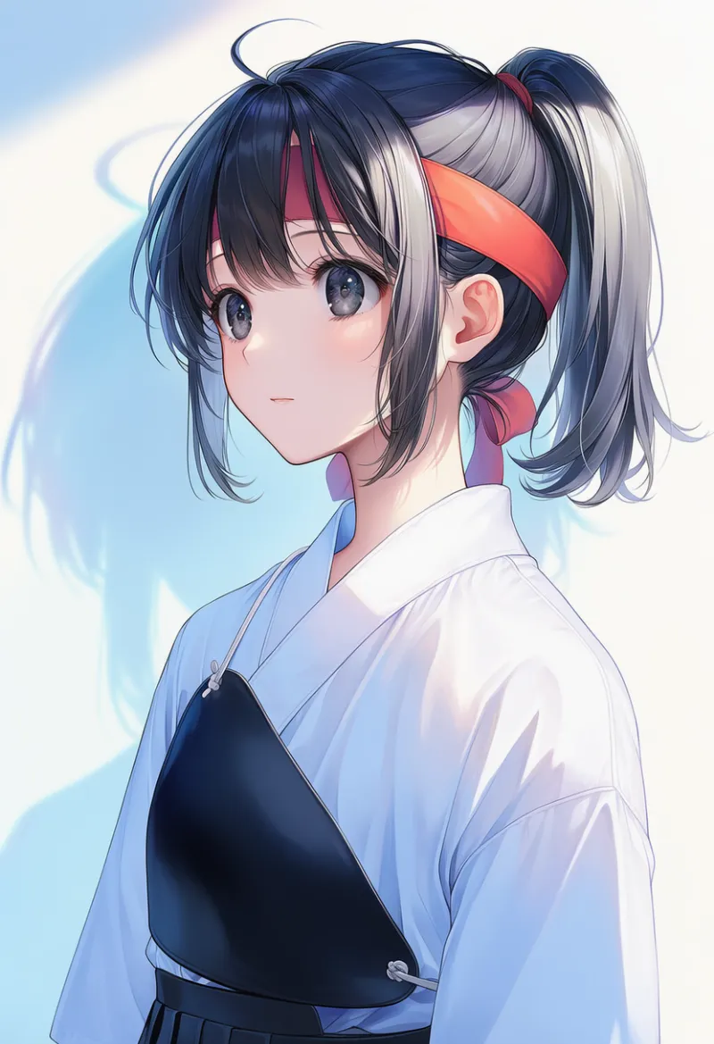 ハチマキのAIイラスト(弓道着用)