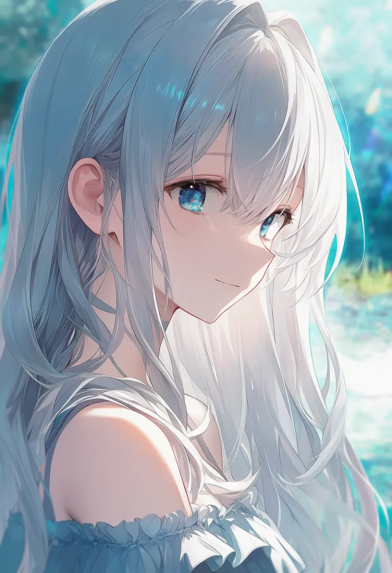 顔周りに長い横髪を垂らすプロンプトとAIイラスト作例