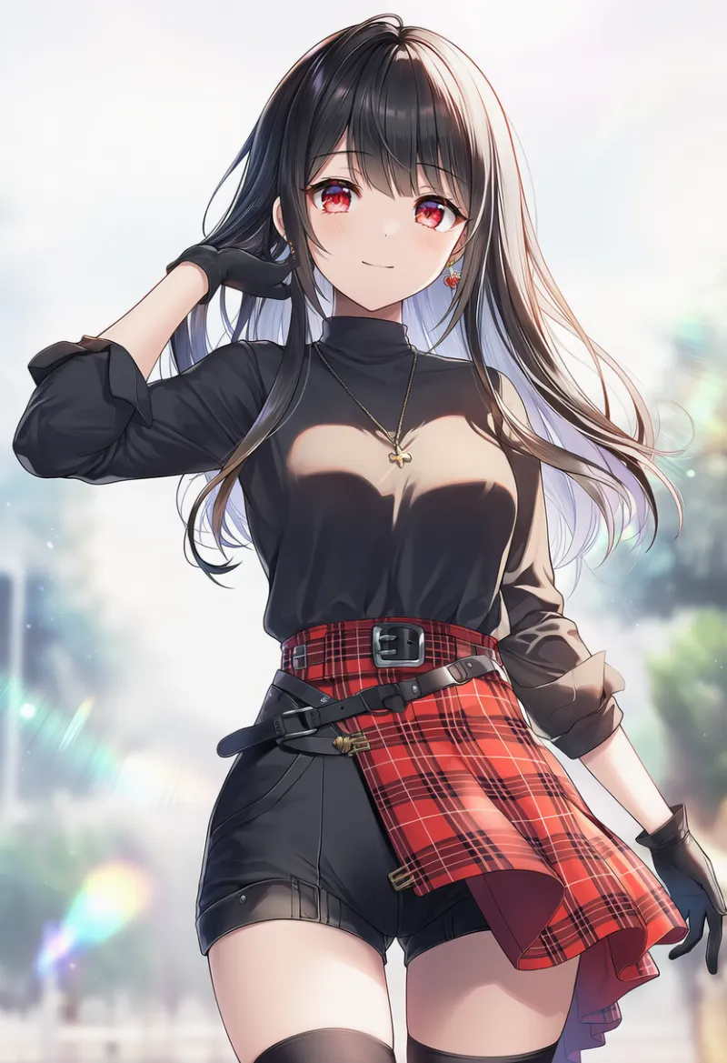 ハーフスカート(half-skirt)のプロンプトとAIイラストの作例